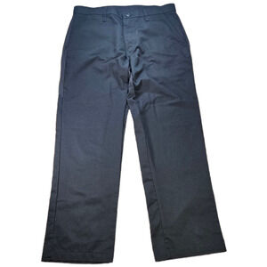 Red Kap Men's Black Work Pants 34x28.5 Polyester Cotton Flat Front